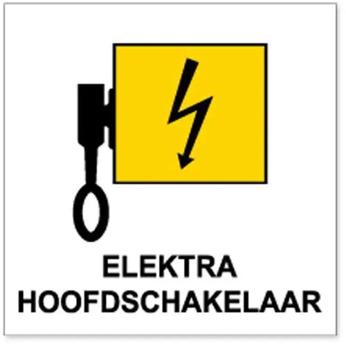 Locatieaanduiding Elektra Hoofdschakelaar (Sticker)