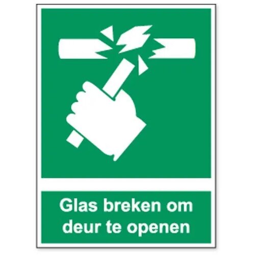 Glas Breken Om Deur Te Openen (Sticker)