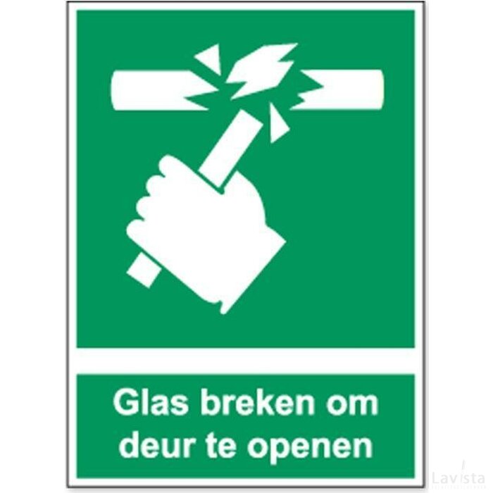 Glas Breken Om Deur Te Openen (Sticker)