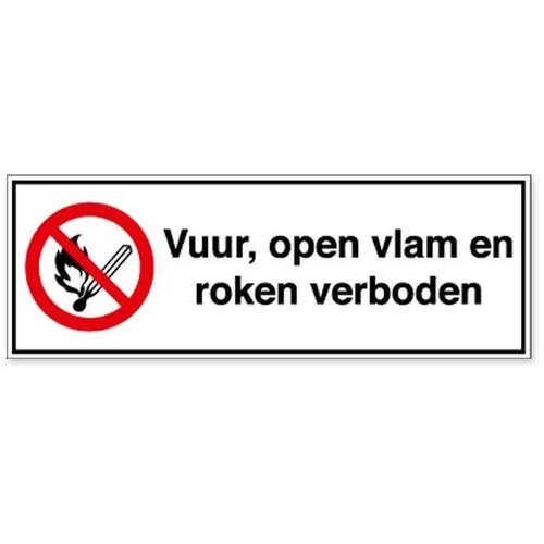 Vuur, Open Vlam En Roken Verboden (Sticker)