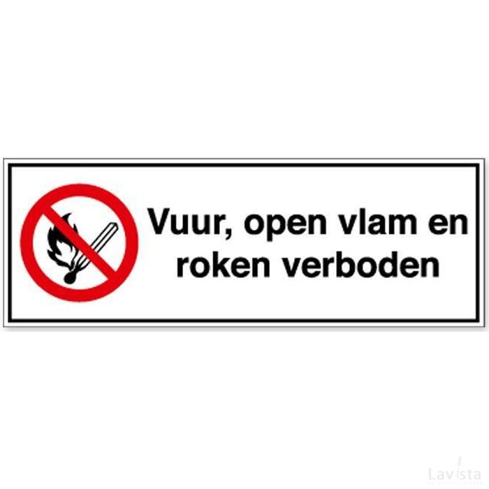 Vuur, Open Vlam En Roken Verboden (Sticker)