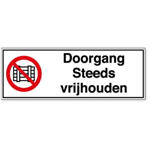 Doorgang Steeds Vrijhouden (Sticker)