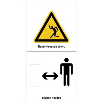 Gevaar Voor Rondvliegende Delen, Afstand Houden (Sticker)