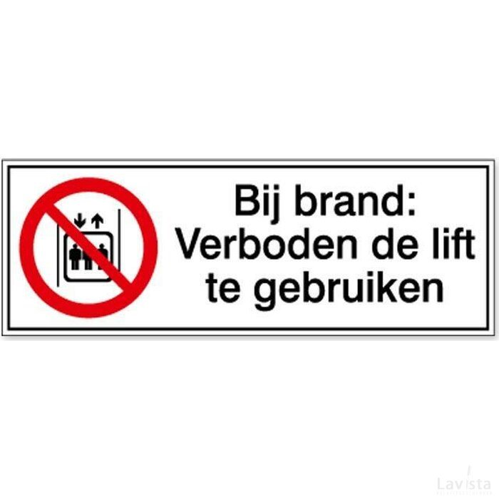 Verboden De Lift Te Gebruiken Bij Brand (Sticker)