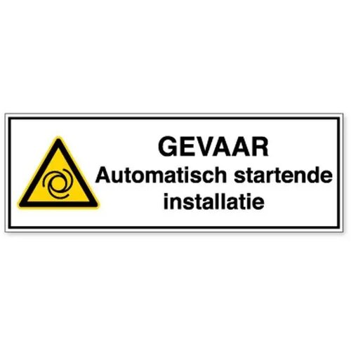 Gevaar Automatisch Startende Installatie (Sticker)