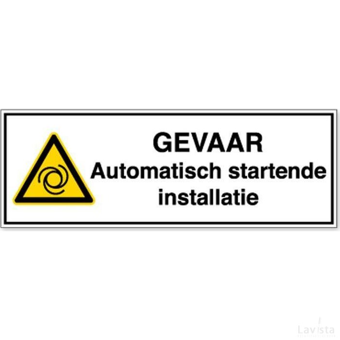 Gevaar Automatisch Startende Installatie (Sticker)