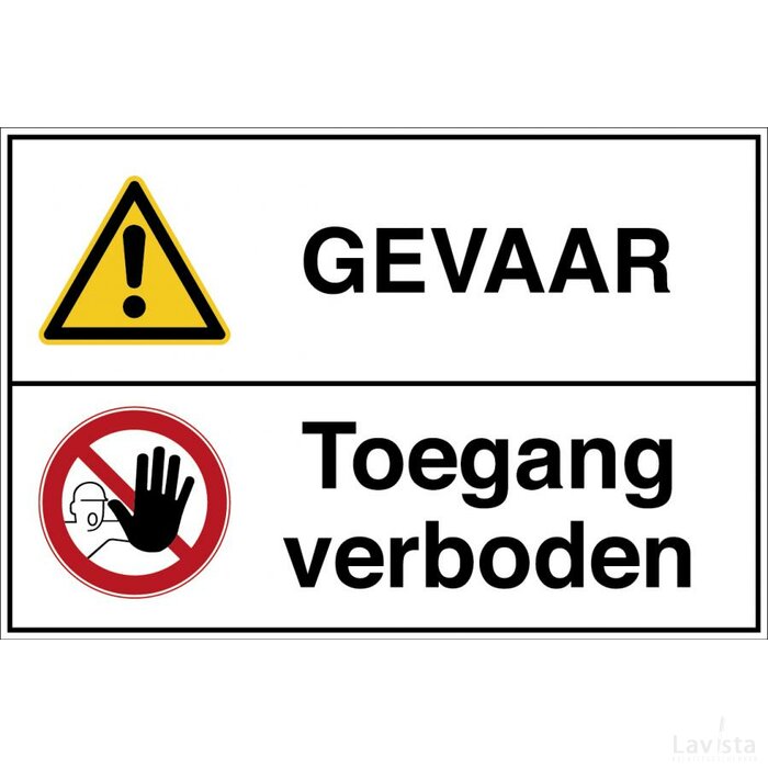 Waarschuwing; Algemeen Pictogram/verboden Toegang Voor Onbevoegden (Sticker)