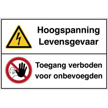 Waarschuwing: Elektrische Spanning/verboden Toegang Voor Onbevoegden (Sticker)