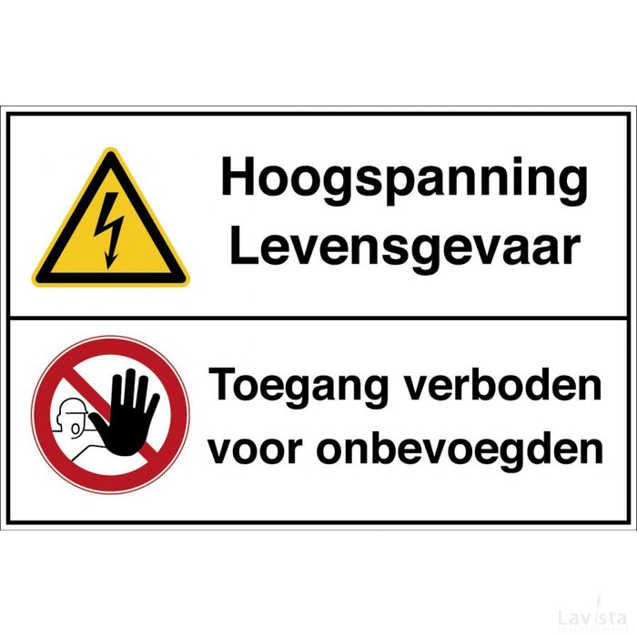 Waarschuwing: Elektrische Spanning/verboden Toegang Voor Onbevoegden (Sticker)