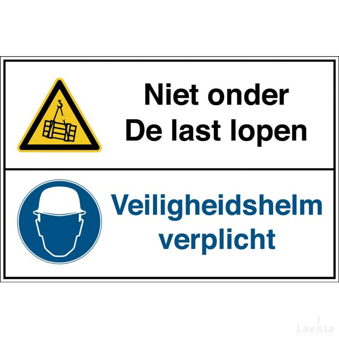 Niet Onder Last Lopen / Veiligheidshelm Verplicht (Sticker)