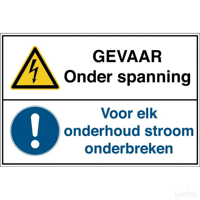 Gevaar, Onder Spanning /voor Elk Onderhoud Stroomonderbreken (Sticker)