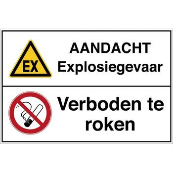 Waarschuwing; Explosieve Atmosfeer/roken Verboden (Sticker)
