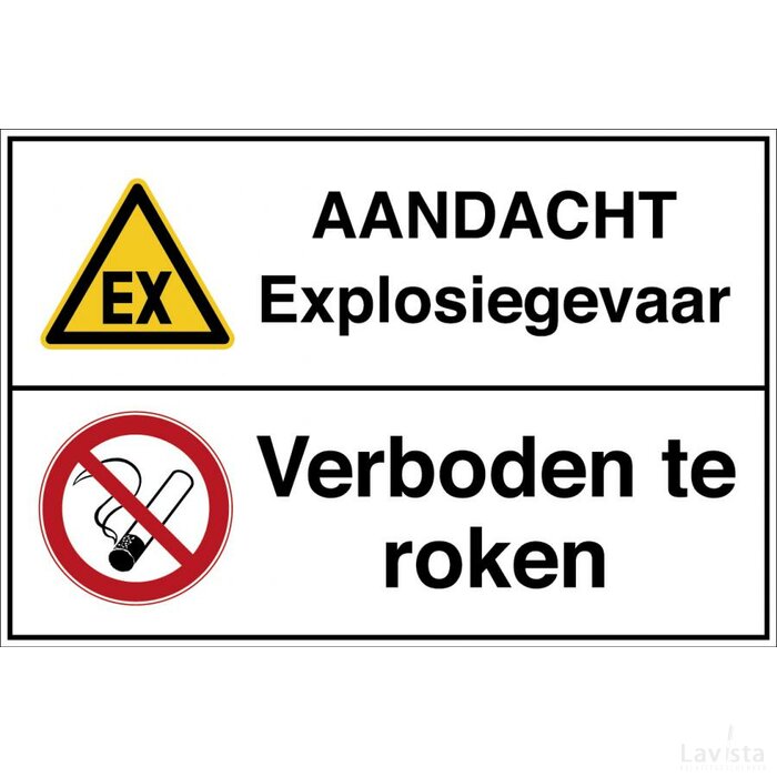 Waarschuwing; Explosieve Atmosfeer/roken Verboden (Sticker)