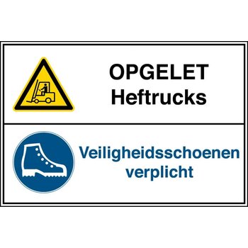Heftrucks Verboden/veiligheidsschoenen Verplicht (Sticker)