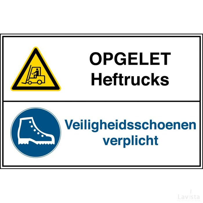 Heftrucks Verboden/veiligheidsschoenen Verplicht (Sticker)