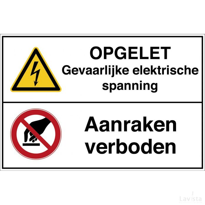 Opgelet ! Gevaarlijke Elektrische Spanning / Aanraken Verboden (Sticker)