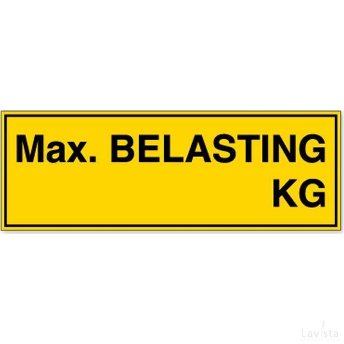 Max. Belasting Xx Kg (Sticker)