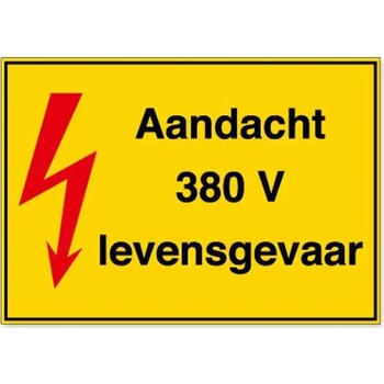Aandacht 380 V Levensgevaar (Sticker) Aandacht 380 V Levensgevaar (Sticker)