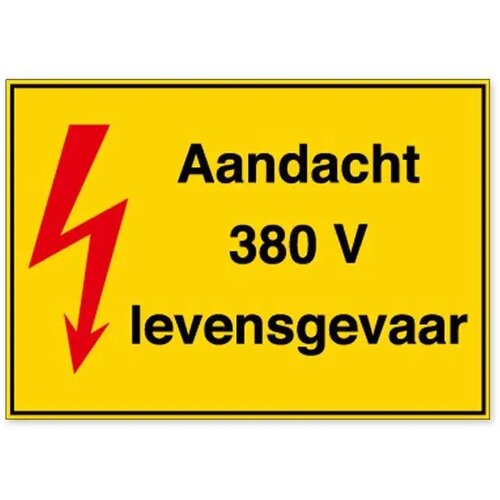 Aandacht 380 V Levensgevaar (Sticker)