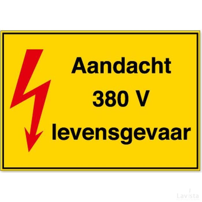 Aandacht 380 V Levensgevaar (Sticker)