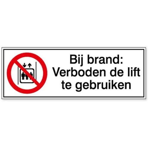 Verboden De Lift Te Gebruiken In Geval Van Brand (Sticker)