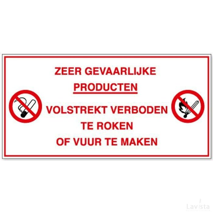 Zeer Gevaarlijke Producten. Volstrekt Verboden Te Roken Of Vuur Te Maken (Sticker)