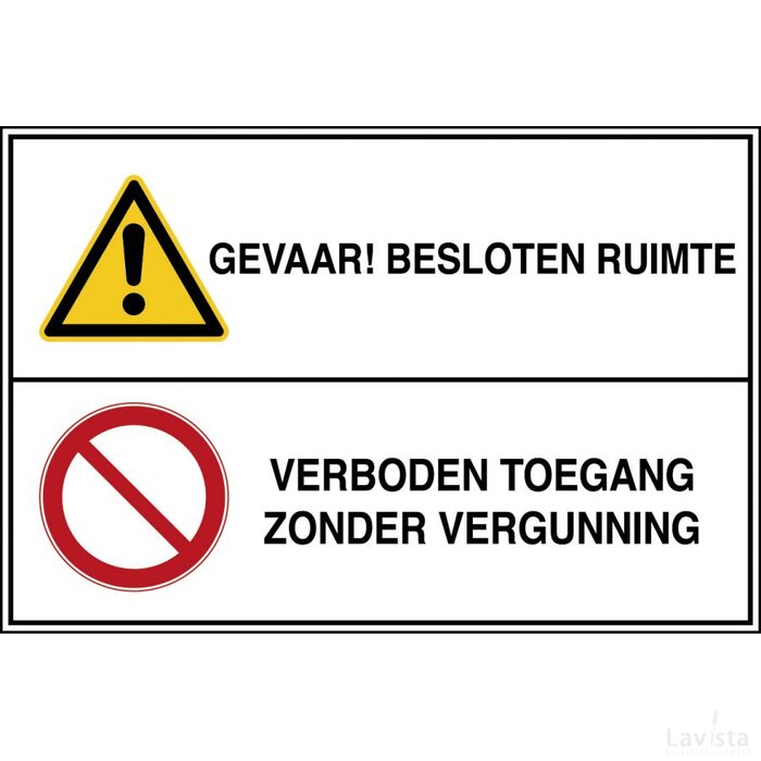 Gevaar! Besloten Ruimte / Verboden Toegang Zonder Vergunning (Sticker)