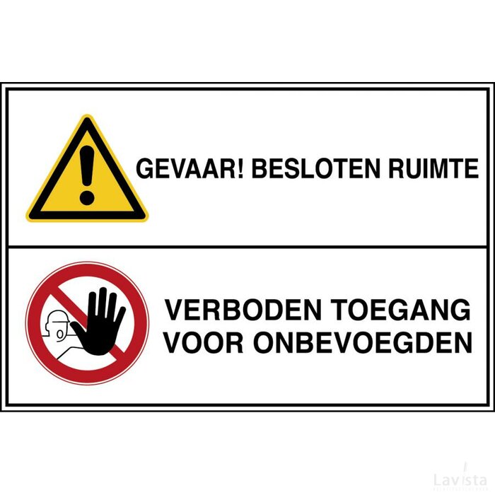 Gevaar! Besloten Ruimte / Verboden Toegang Voor Onbevoegden (Sticker)