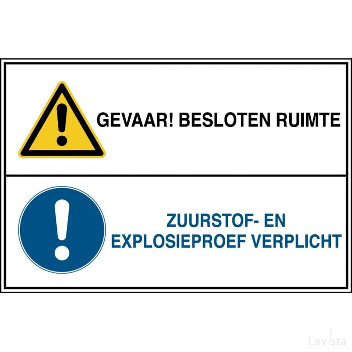 Gevaar! Besloten Ruimte / Zuurstof- En Explosieproef Verplicht (Sticker)