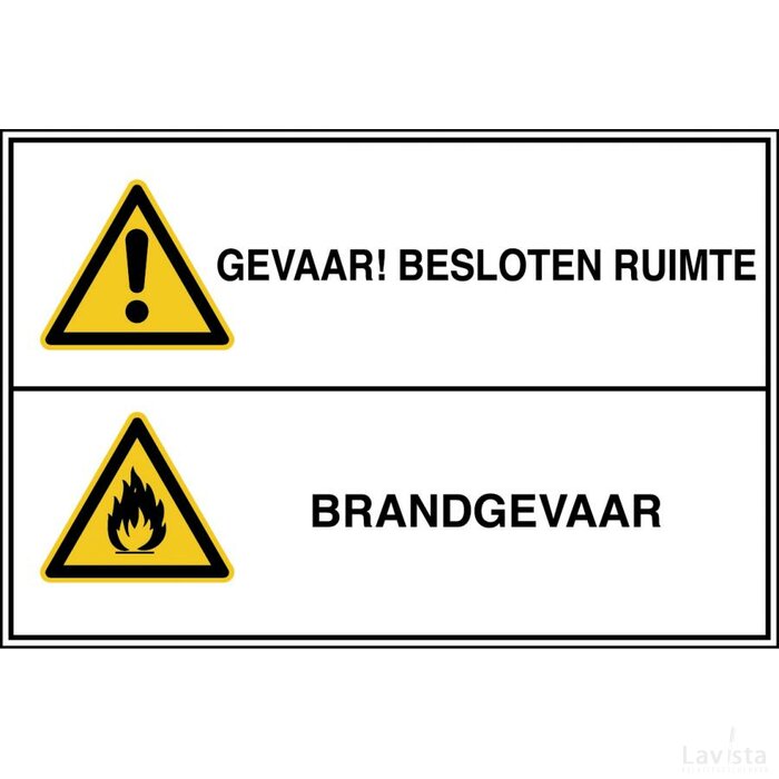 Gevaar! Besloten Ruimte / Brandgevaar (Sticker)