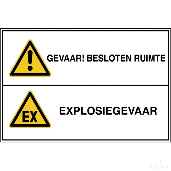 Gevaar! Besloten Ruimte / Explosiegevaar (Sticker)