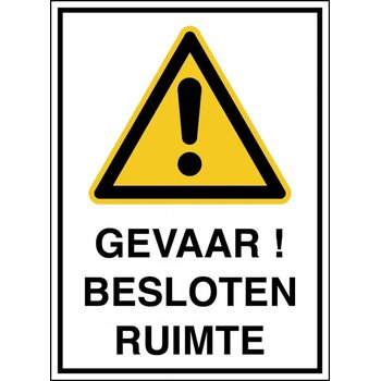 Gevaar! Besloten Ruimte (Sticker)